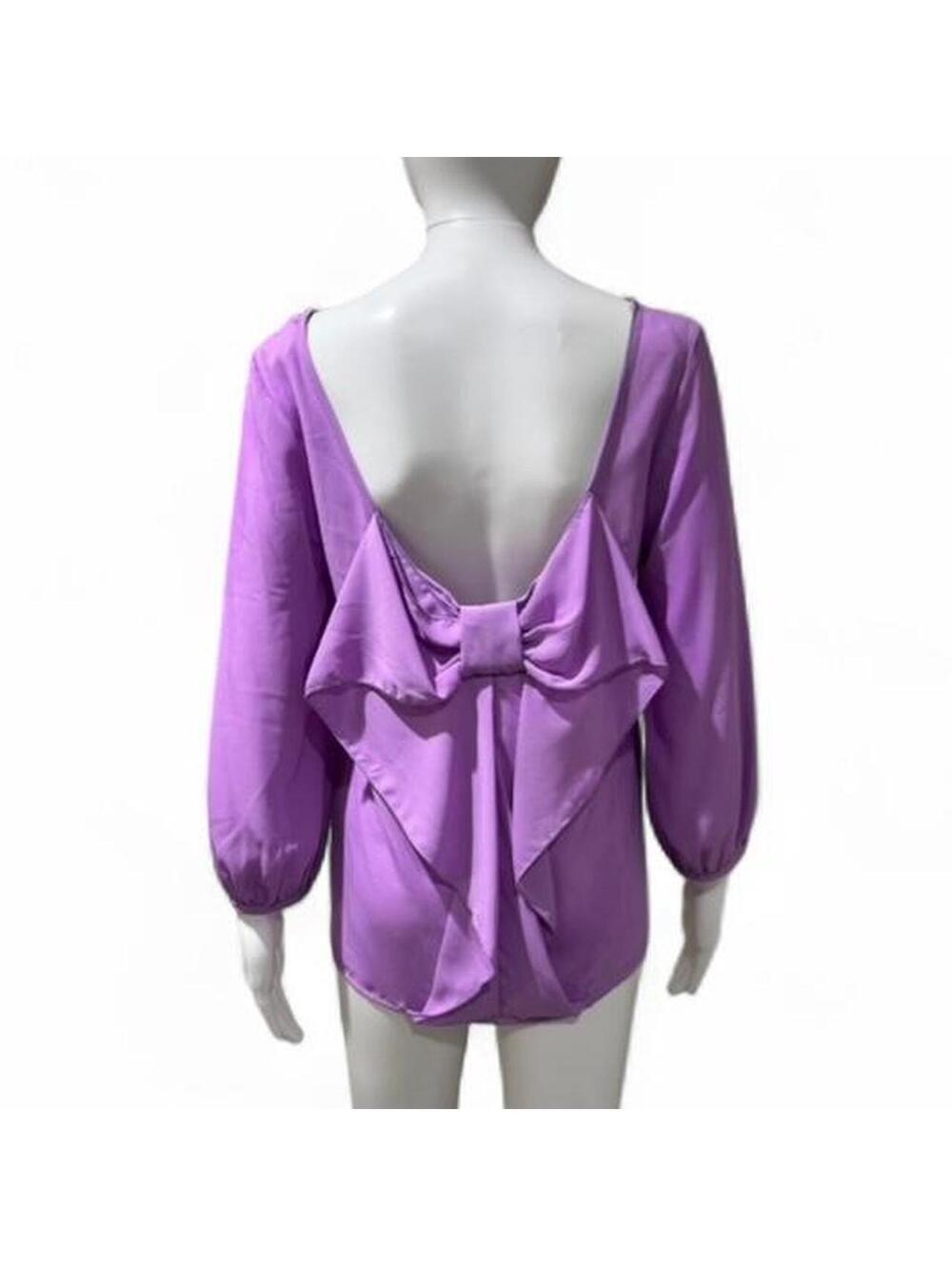 Women's Purple and White Blous